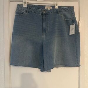 Eloquii Plus Size Light Blue Jean Shorts